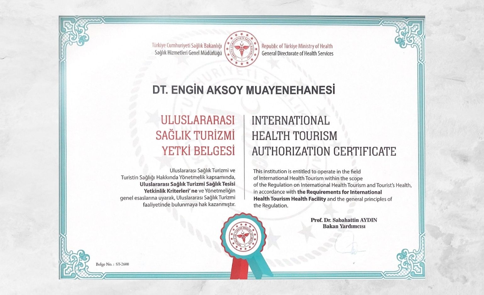 Engin Aksoy Yetki Belgesi